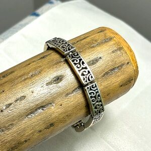 Brighton Deco Lace Bracelet Silver Plated 8" Bar Link